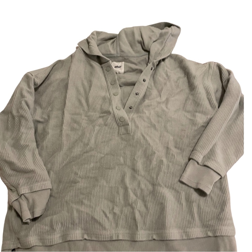 Cozy grey Aerie hoodie with buttons
